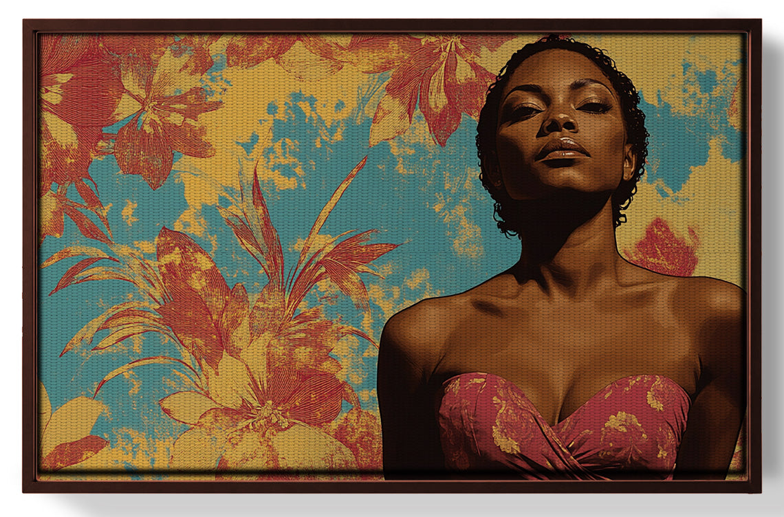 Black Woman Floral Portrait African American wall art view 31
