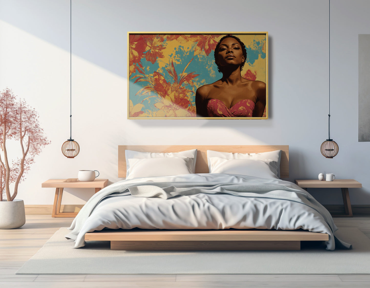 Black Woman Floral Portrait African American wall art view 39