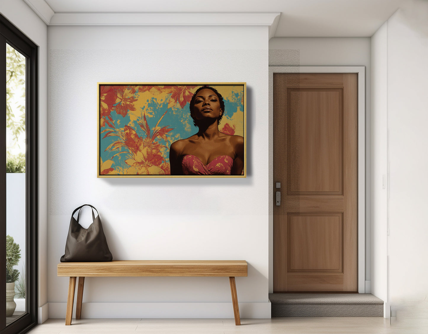 Black Woman Floral Portrait African American wall art view 41