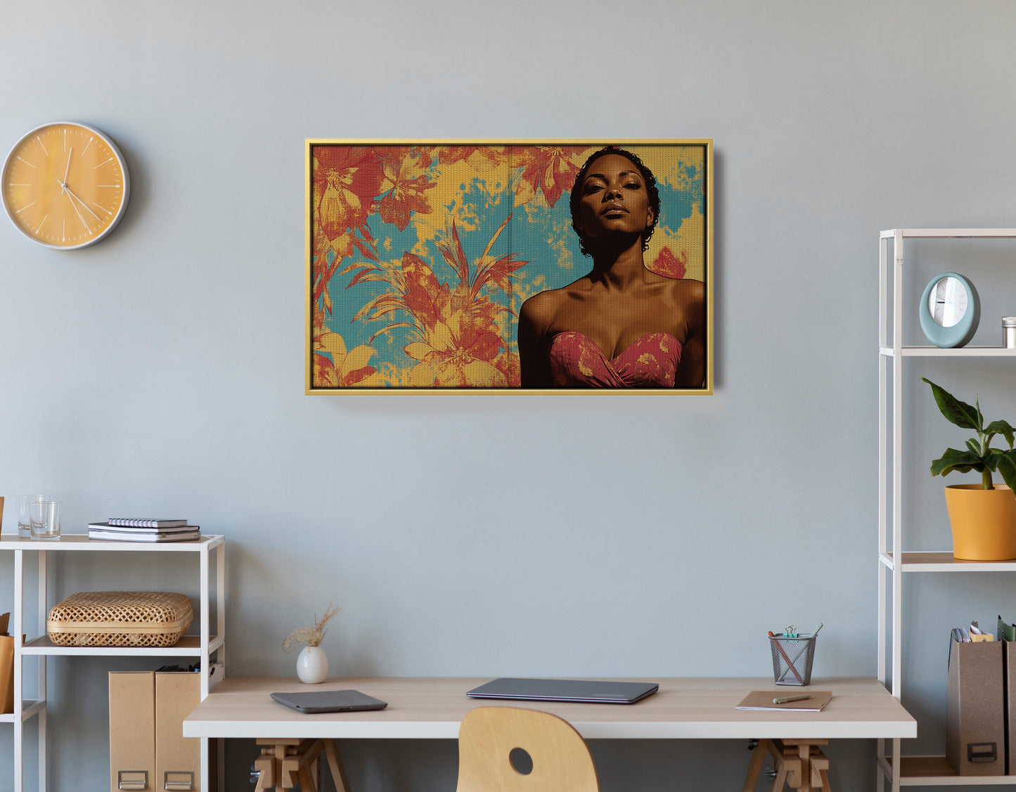 Black Woman Floral Portrait African American wall art view 42