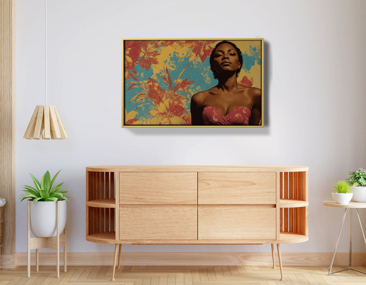 Black Woman Floral Portrait African American wall art view 38