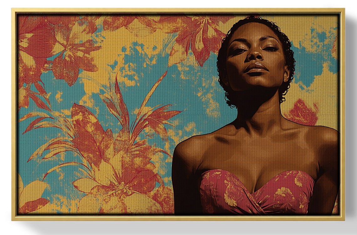 Black Woman Floral Portrait African American wall art view 37