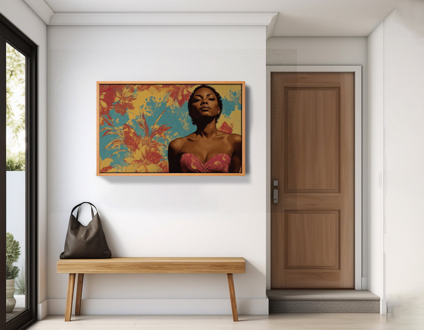 Black Woman Floral Portrait African American wall art view 47