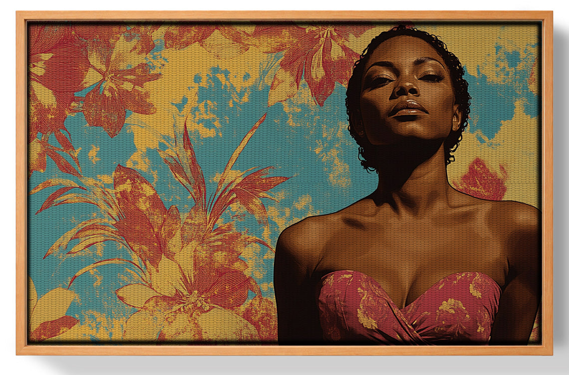 Black Woman Floral Portrait African American wall art view 43