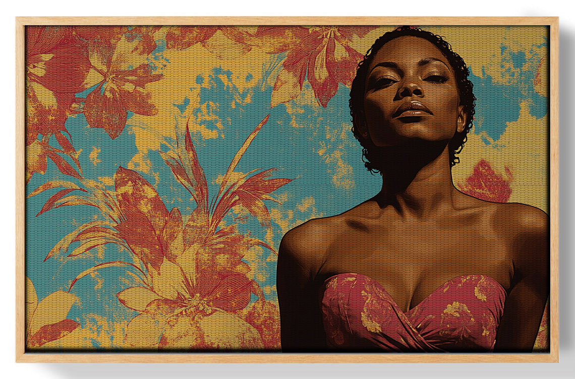 Black Woman Floral Portrait African American wall art view 49