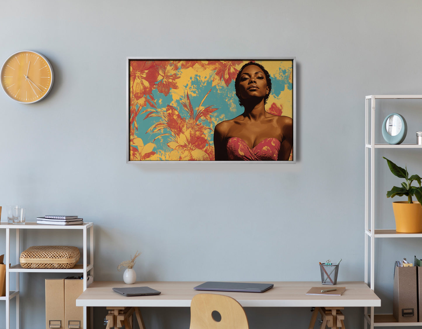 Black Woman Floral Portrait African American wall art view 60