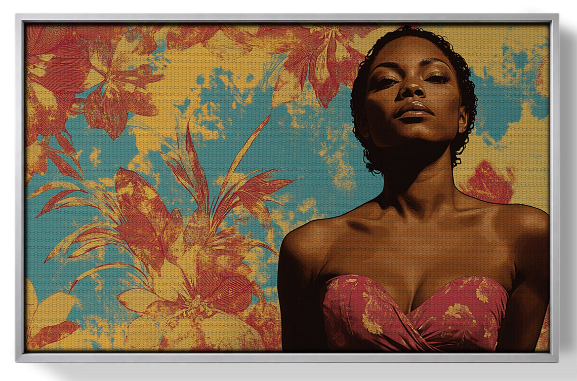 Black Woman Floral Portrait African American wall art view 55
