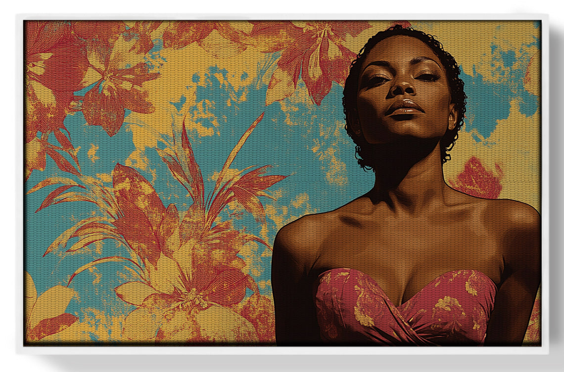 Black Woman Floral Portrait African American wall art view 61