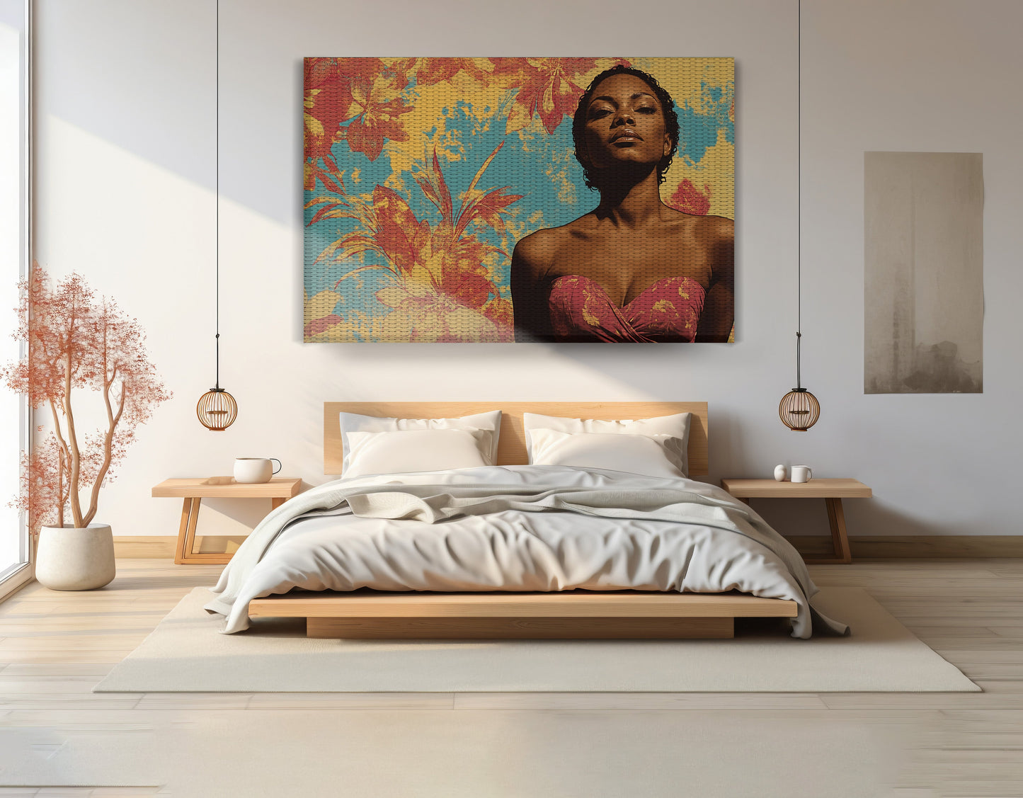 Black Woman Floral Portrait African American wall art view 15