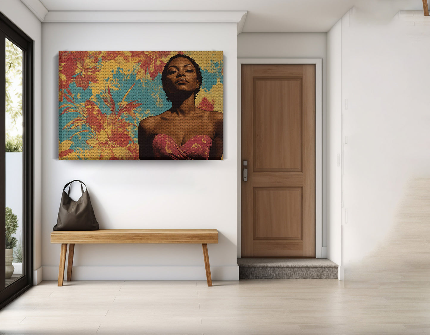 Black Woman Floral Portrait African American wall art view 17