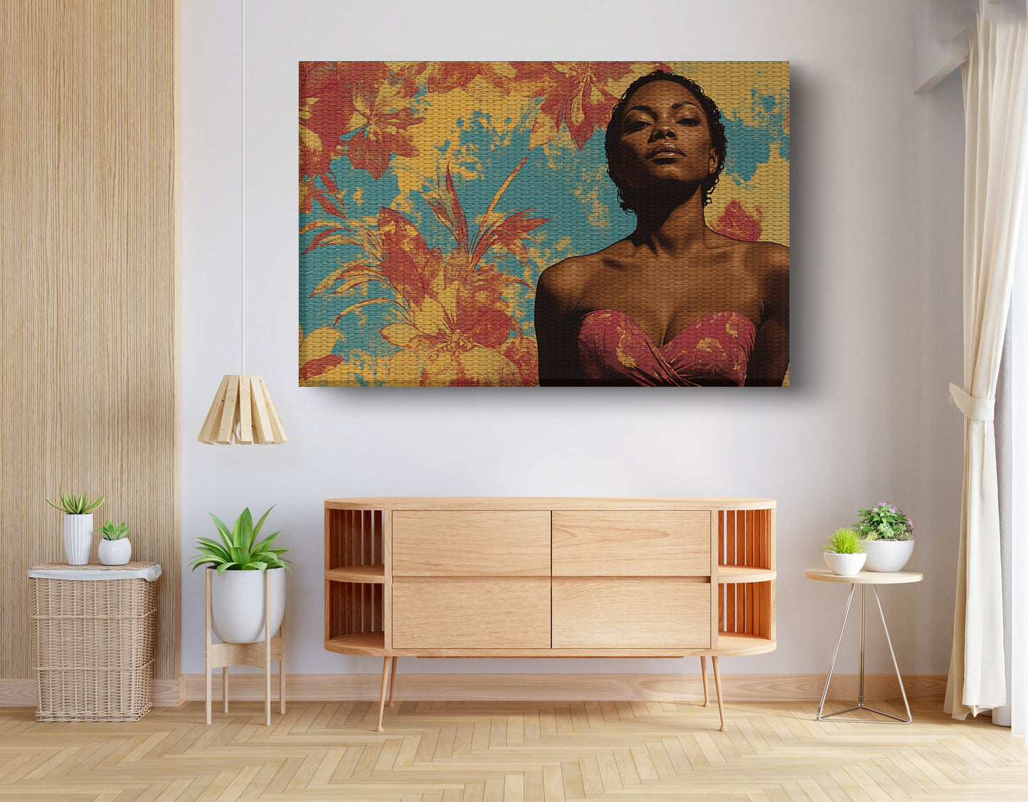 Black Woman Floral Portrait African American wall art view 14