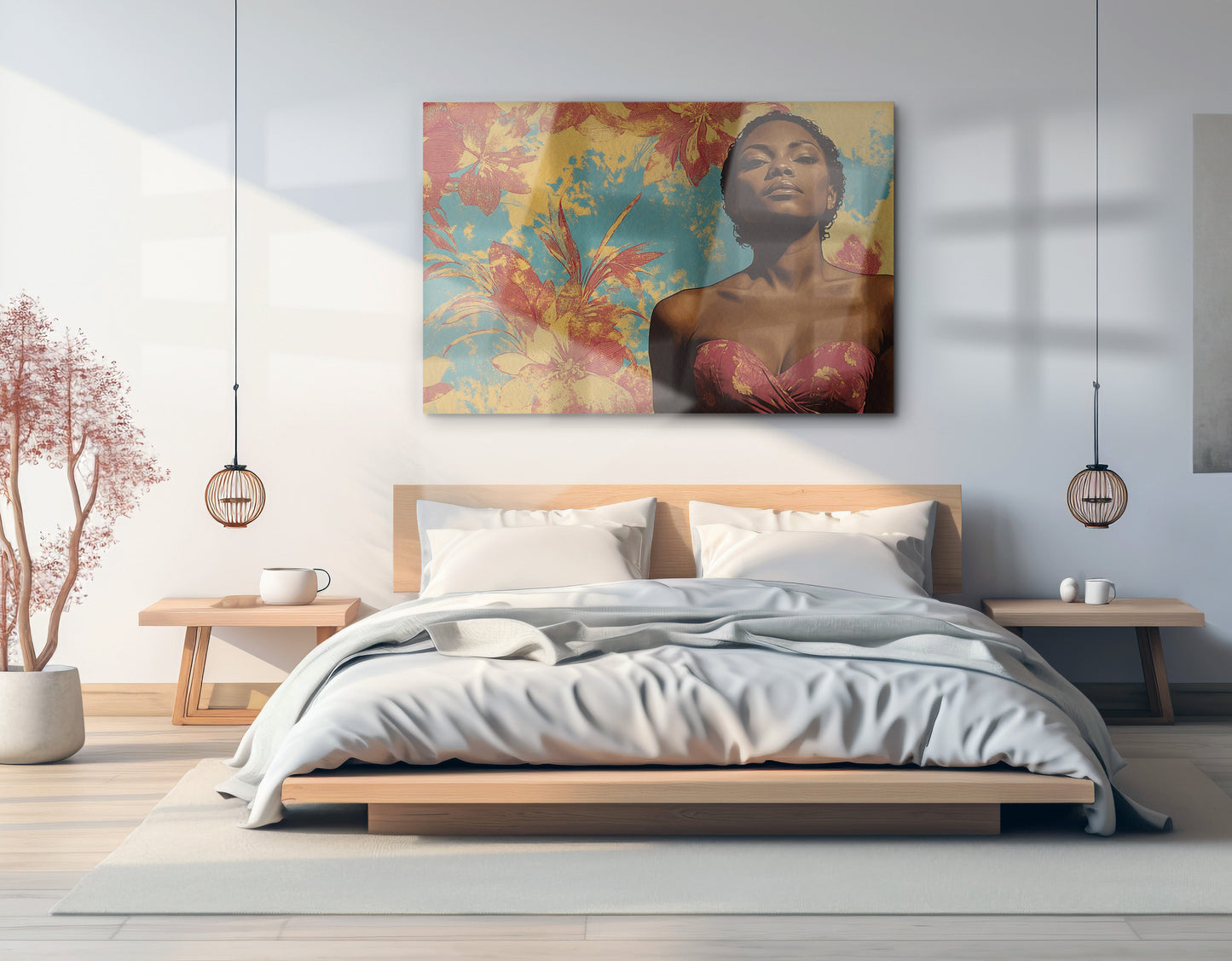 Black Woman Floral Portrait African American wall art view 21