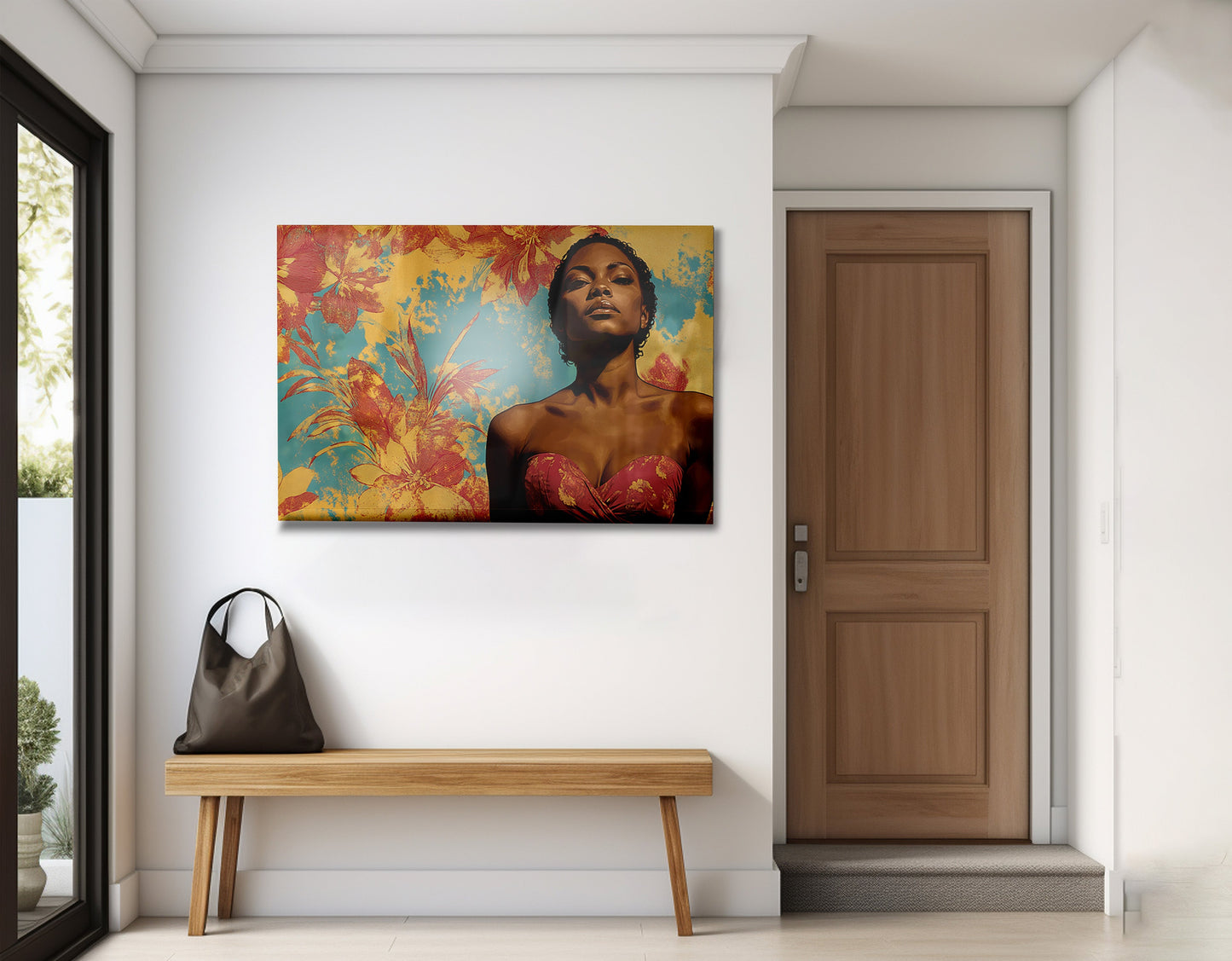 Black Woman Floral Portrait African American wall art view 23