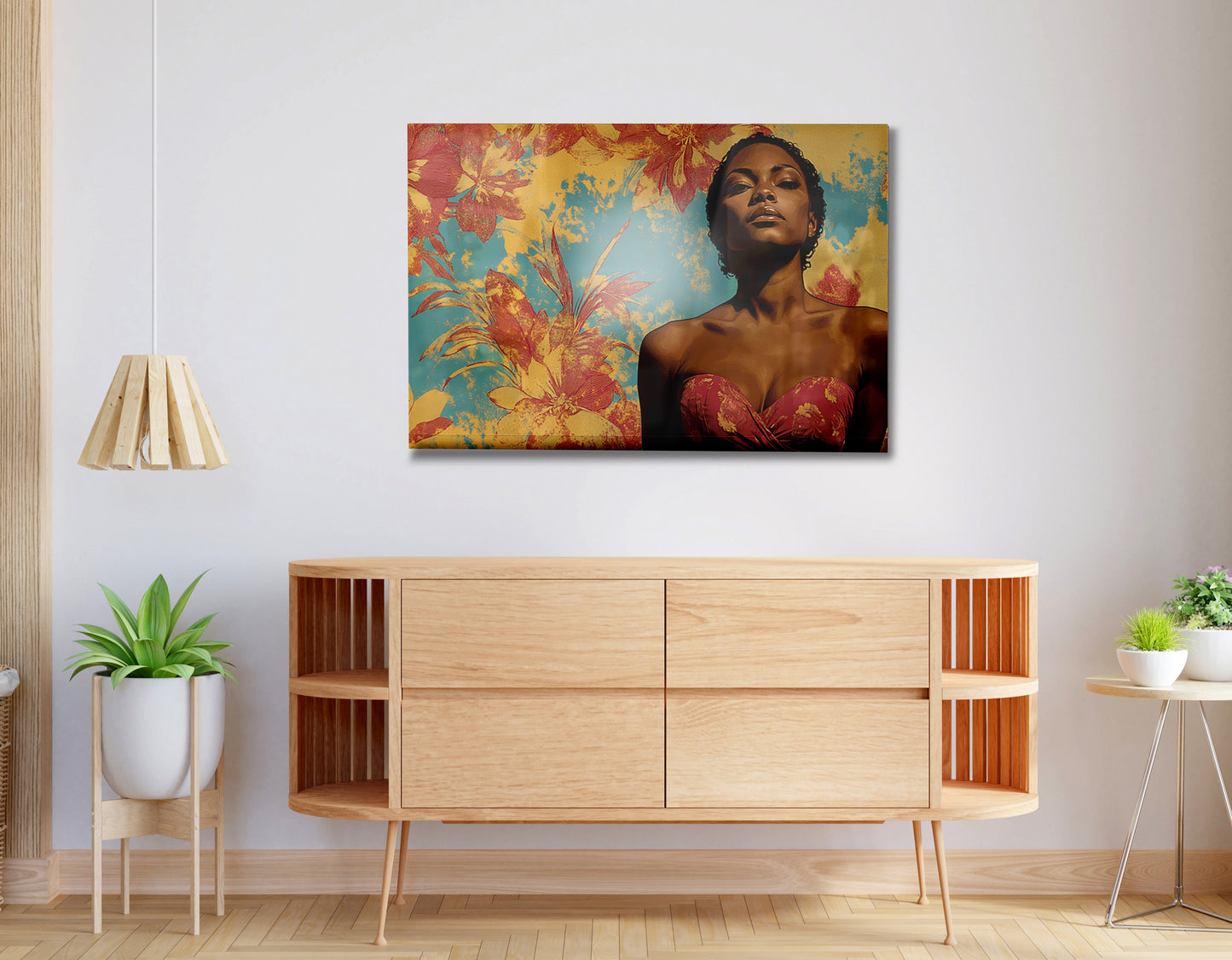 Black Woman Floral Portrait African American wall art view 20