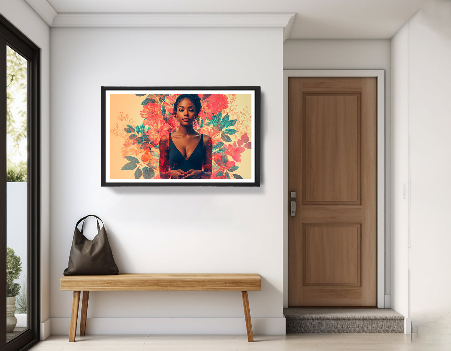 Black Woman Tropical Floral African American wall art view 71