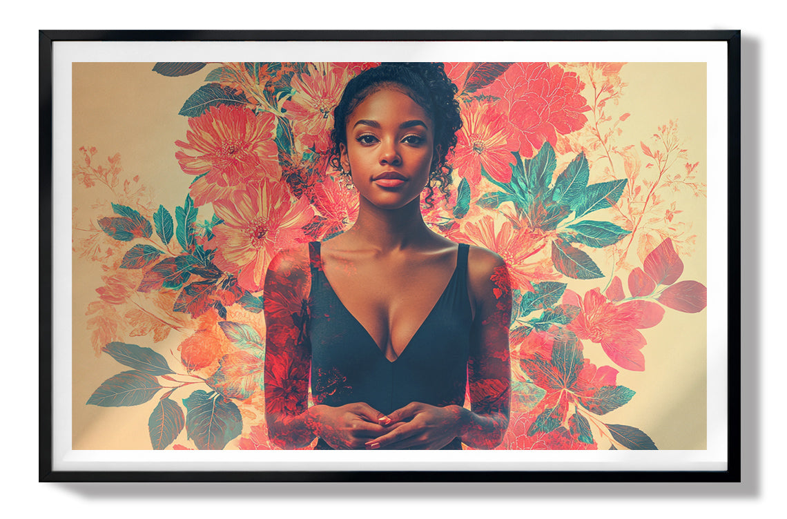 Black Woman Tropical Floral African American wall art view 67