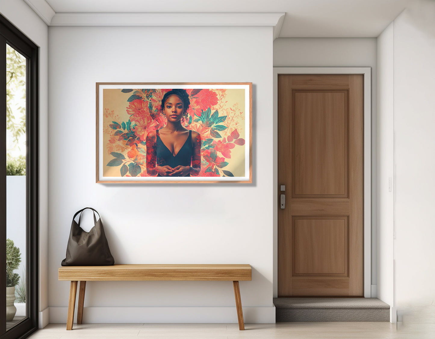 Black Woman Tropical Floral African American wall art view 83