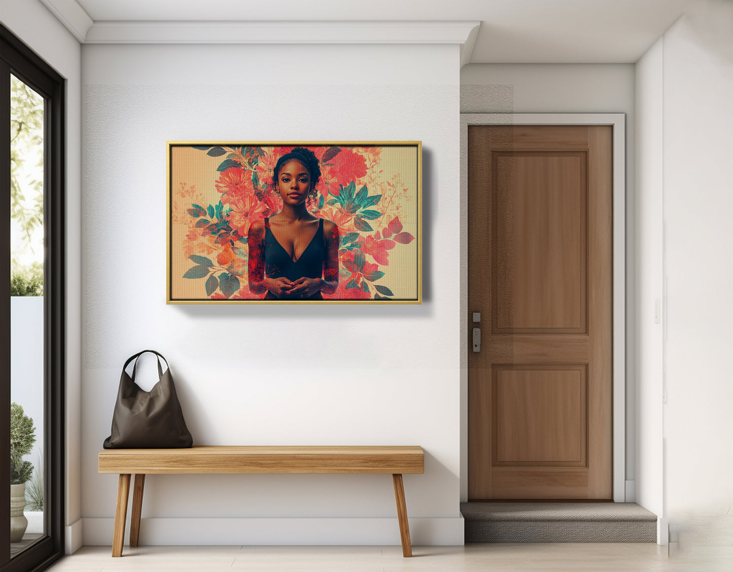 Black Woman Tropical Floral African American wall art view 41