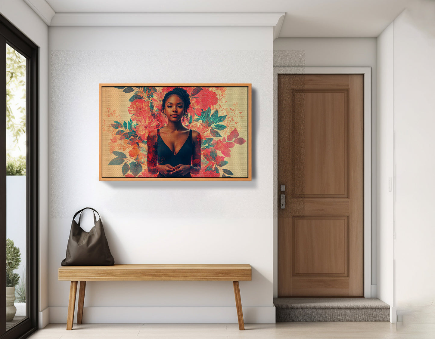 Black Woman Tropical Floral African American wall art view 47