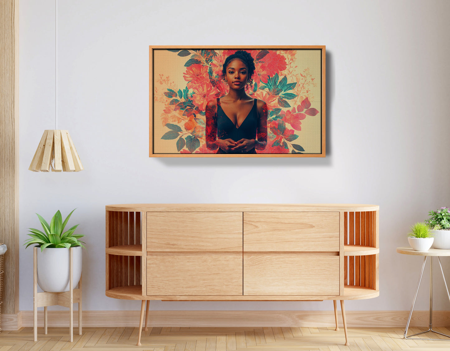 Black Woman Tropical Floral African American wall art view 44