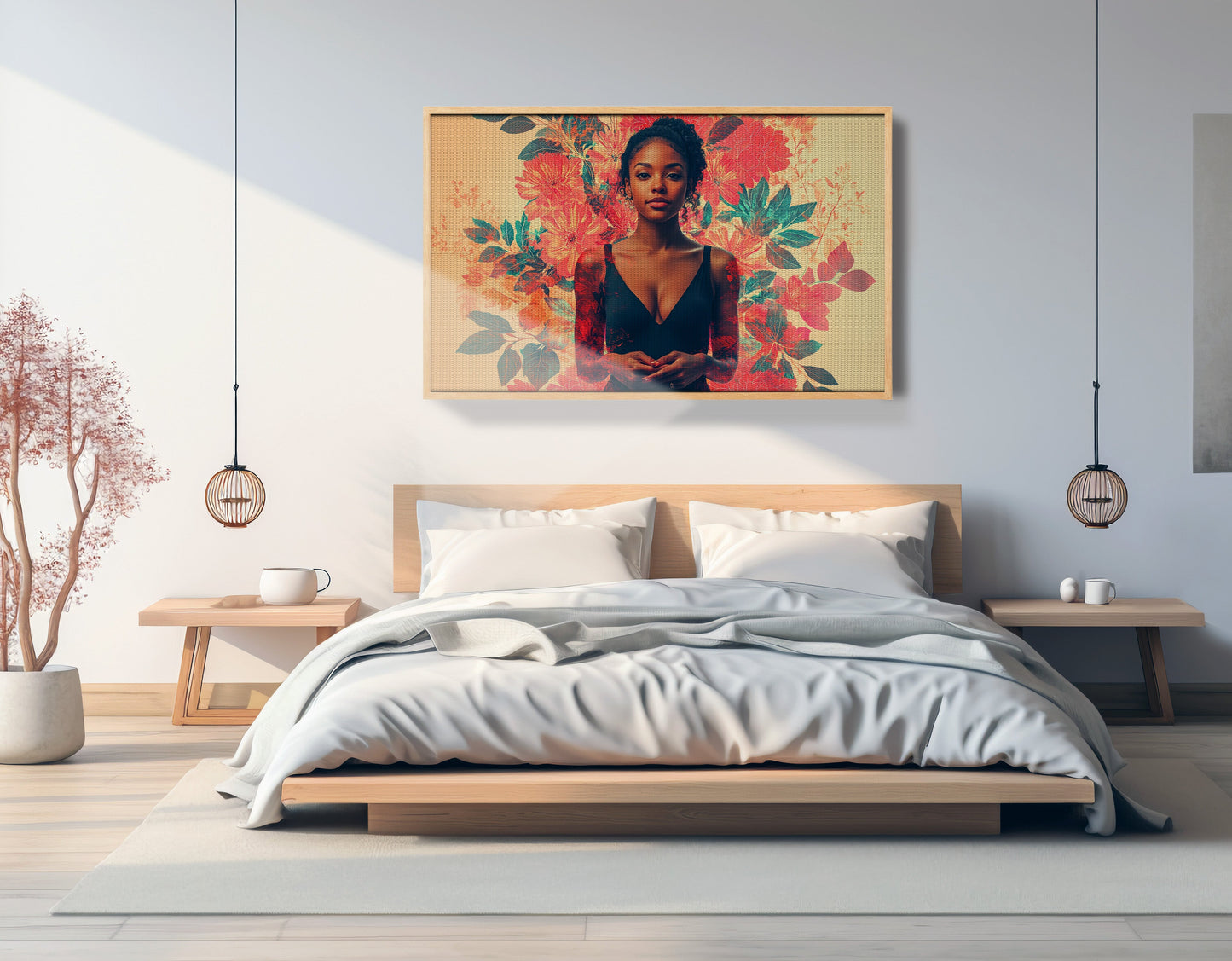 Black Woman Tropical Floral African American wall art view 51