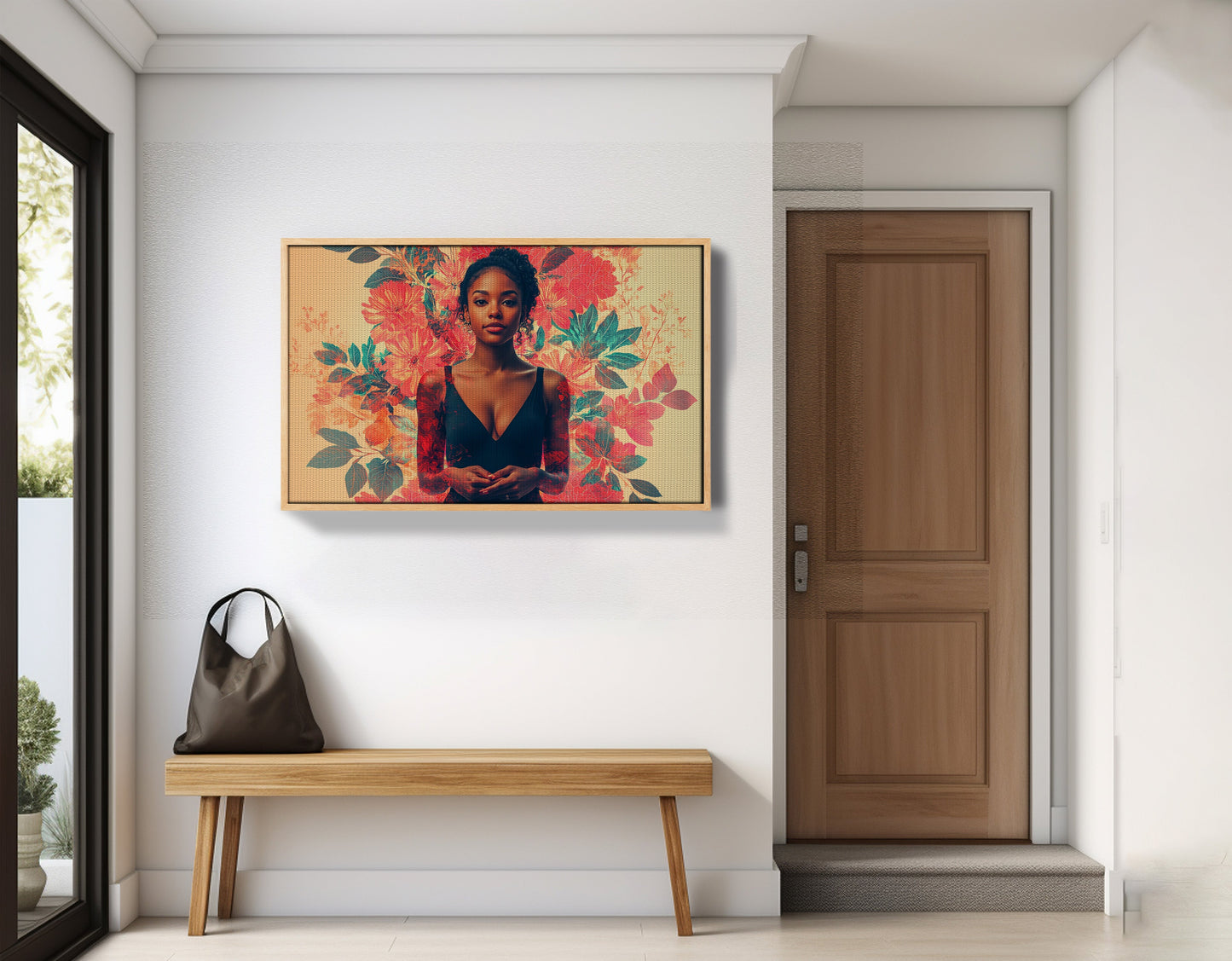 Black Woman Tropical Floral African American wall art view 53