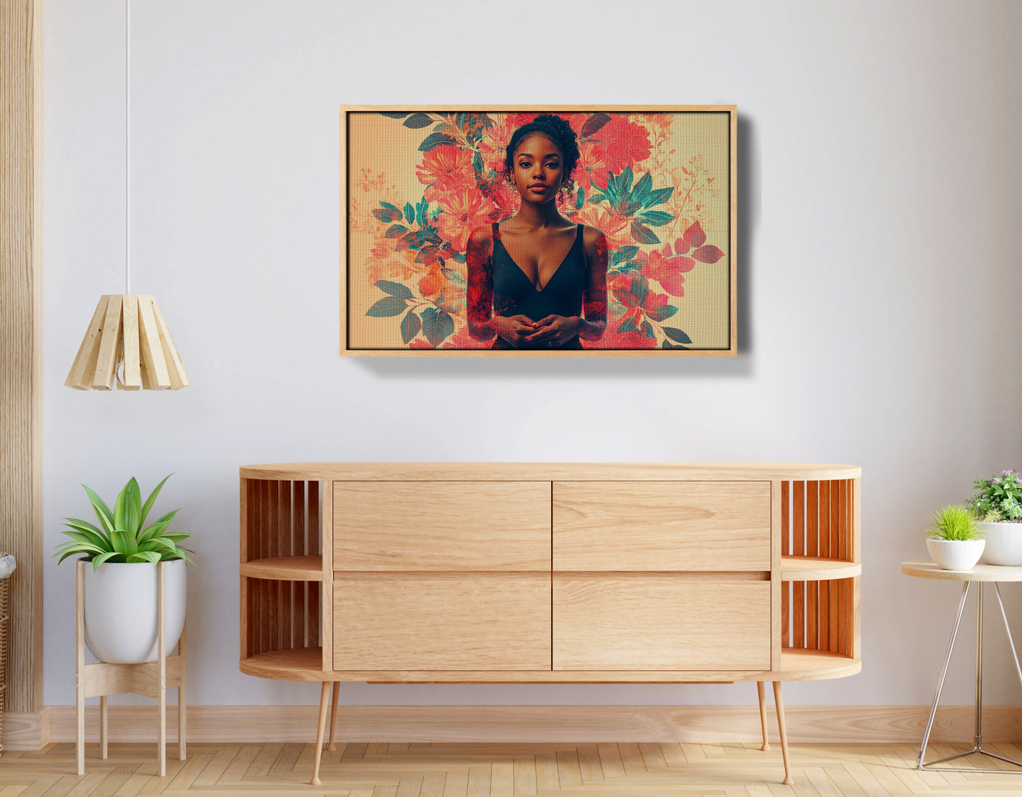 Black Woman Tropical Floral African American wall art view 50