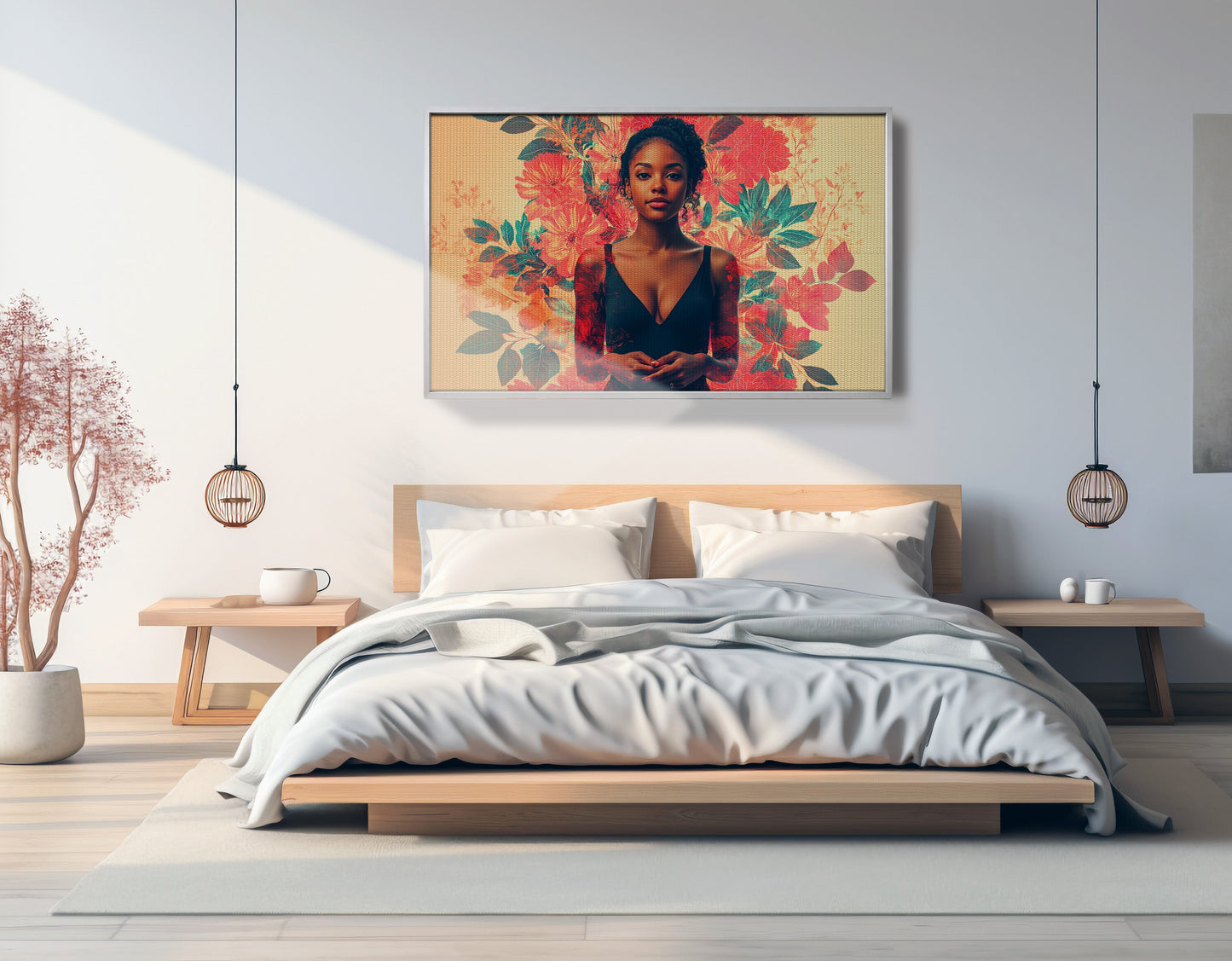 Black Woman Tropical Floral African American wall art view 57