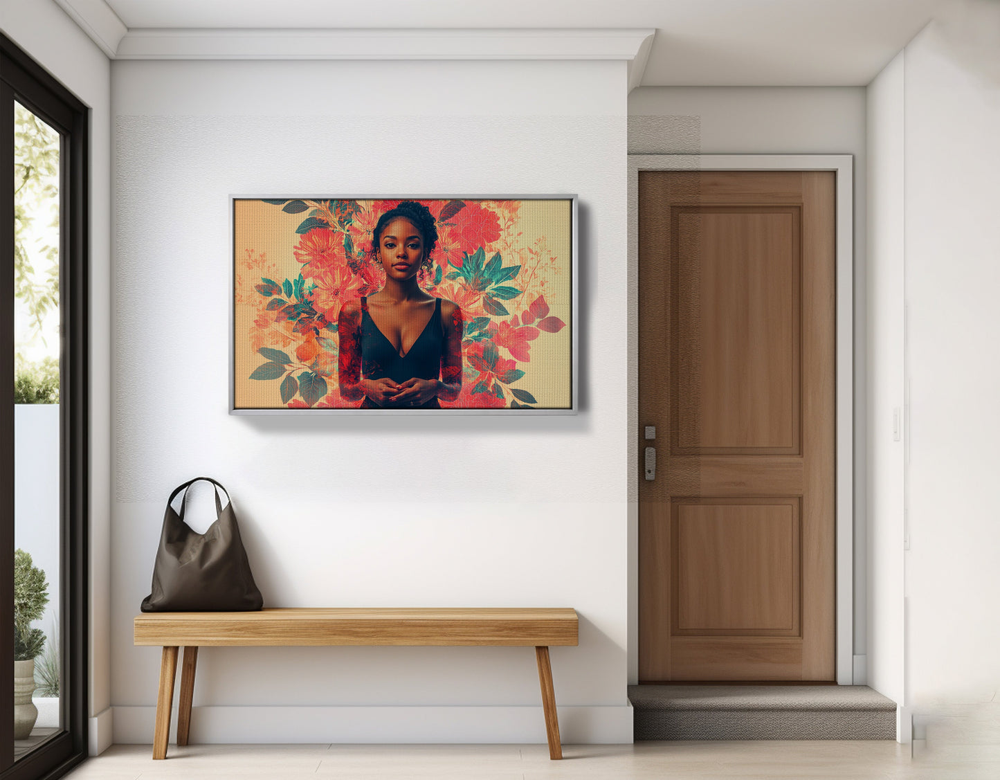 Black Woman Tropical Floral African American wall art view 59