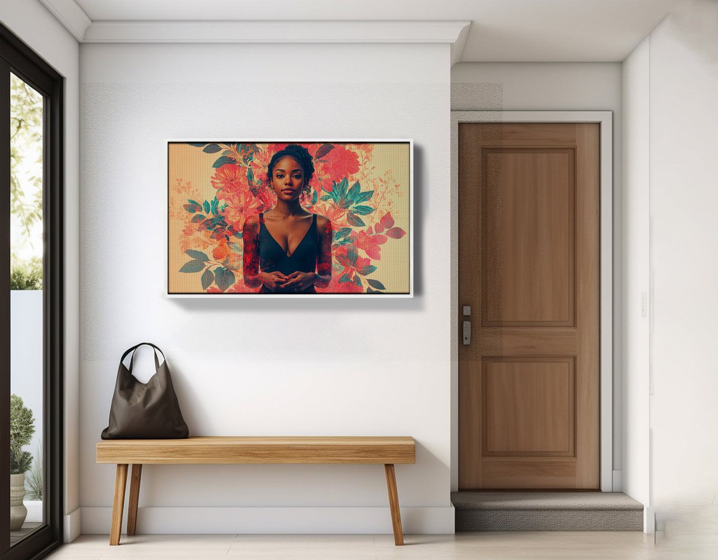 Black Woman Tropical Floral African American wall art view 65