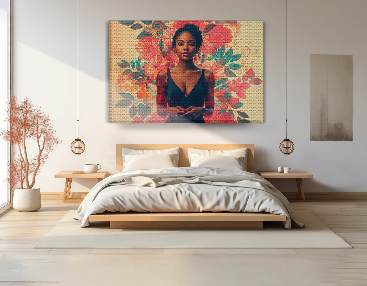 Black Woman Tropical Floral African American wall art view 15