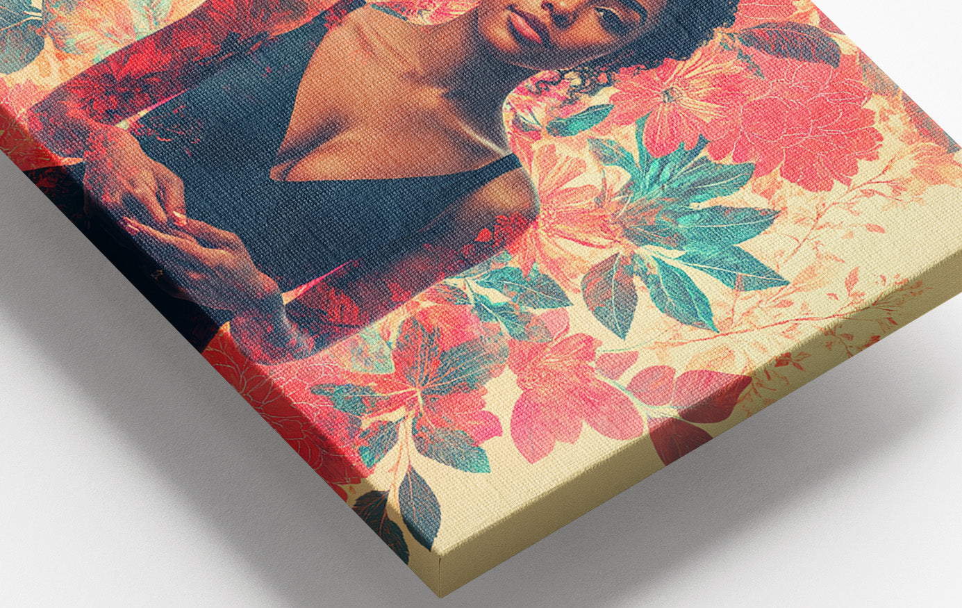 Black Woman Tropical Floral African American wall art view 16