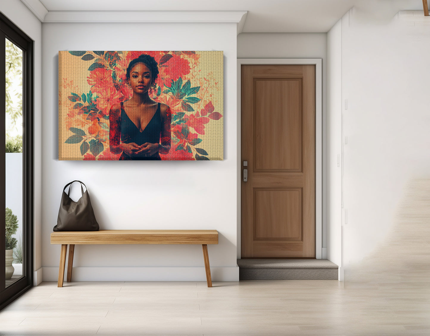 Black Woman Tropical Floral African American wall art view 17