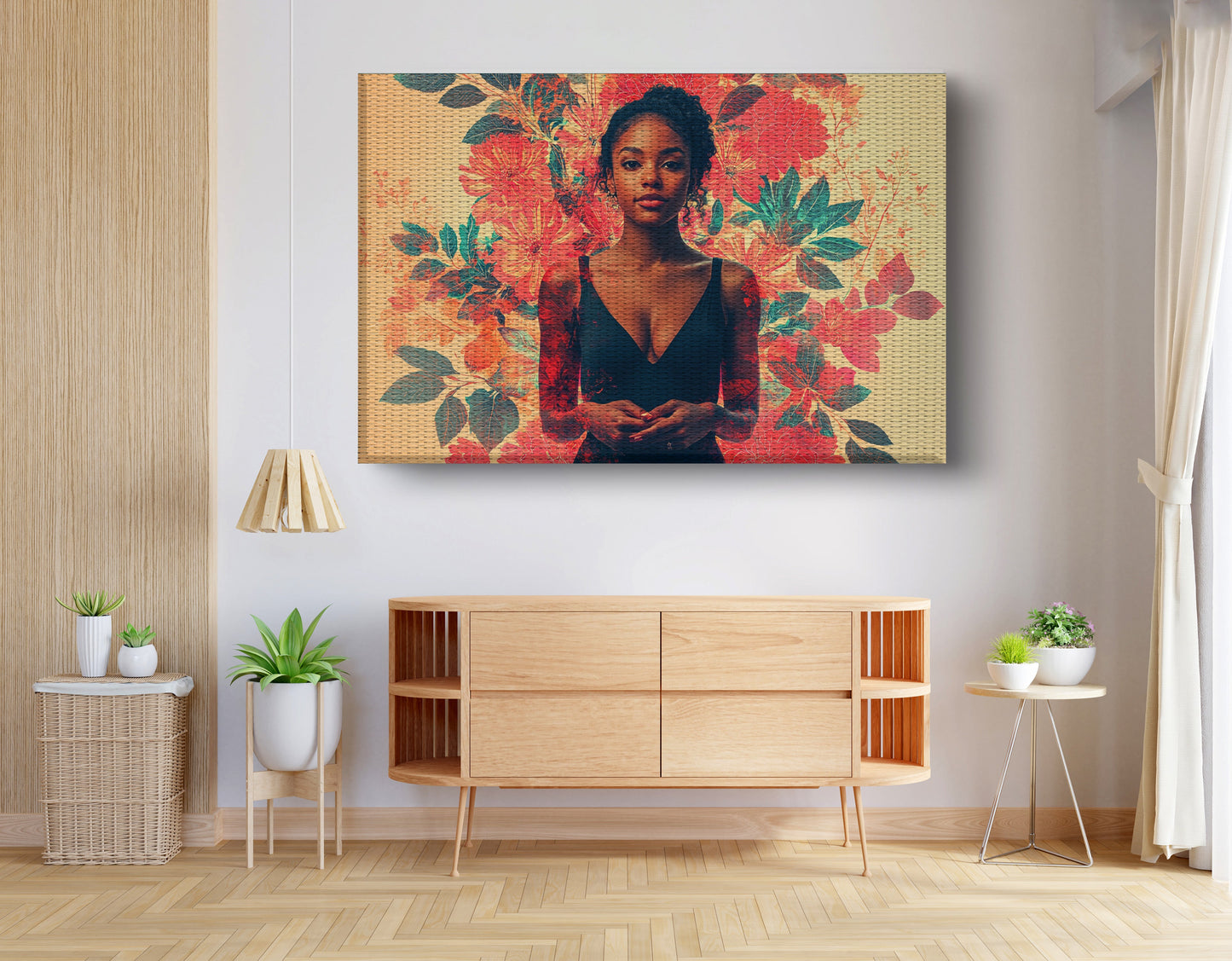 Black Woman Tropical Floral African American wall art view 14