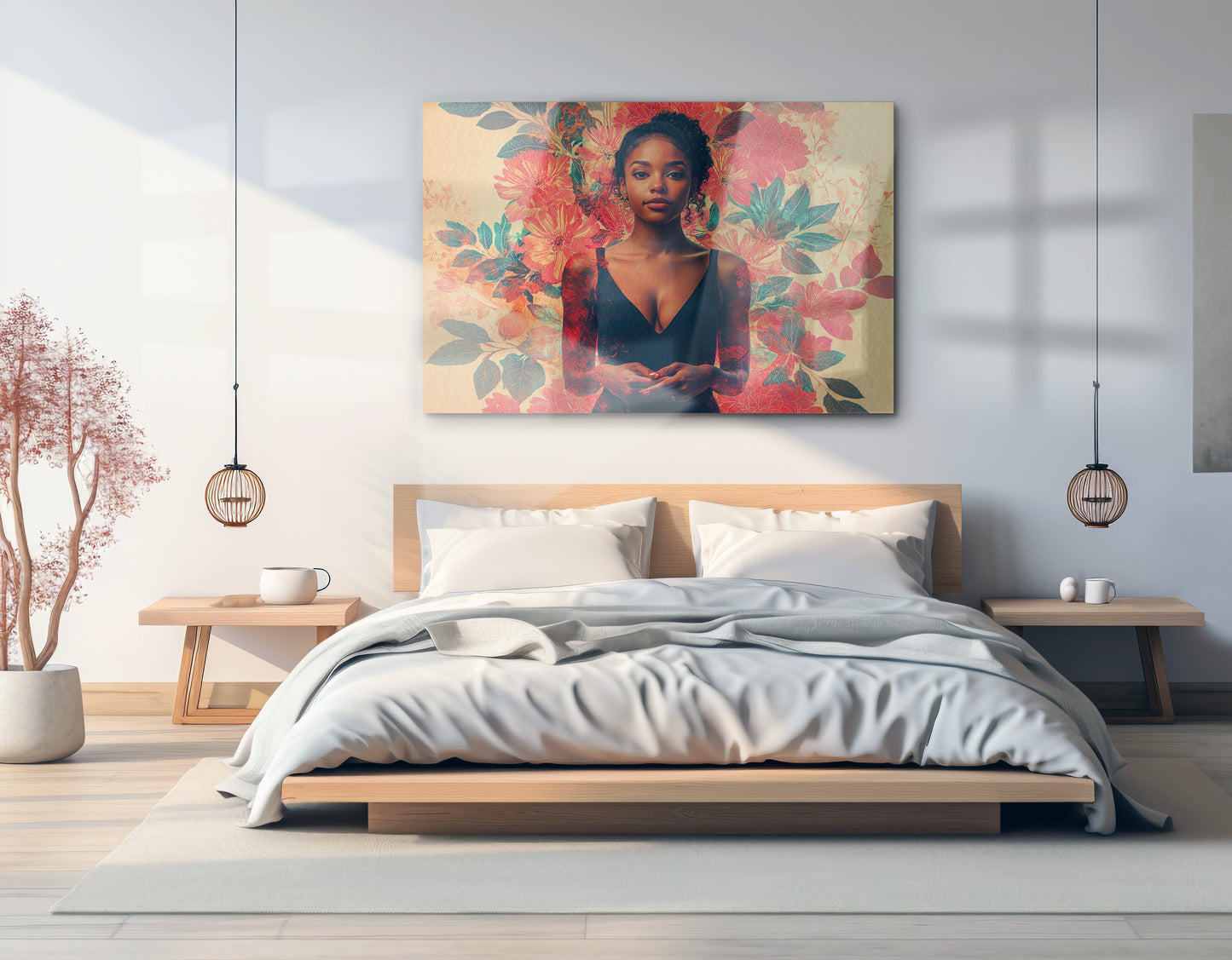 Black Woman Tropical Floral African American wall art view 21