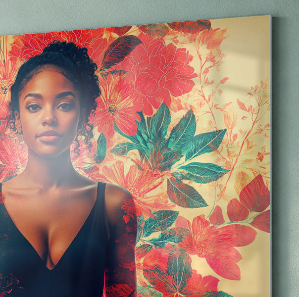 Black Woman Tropical Floral African American wall art view 22