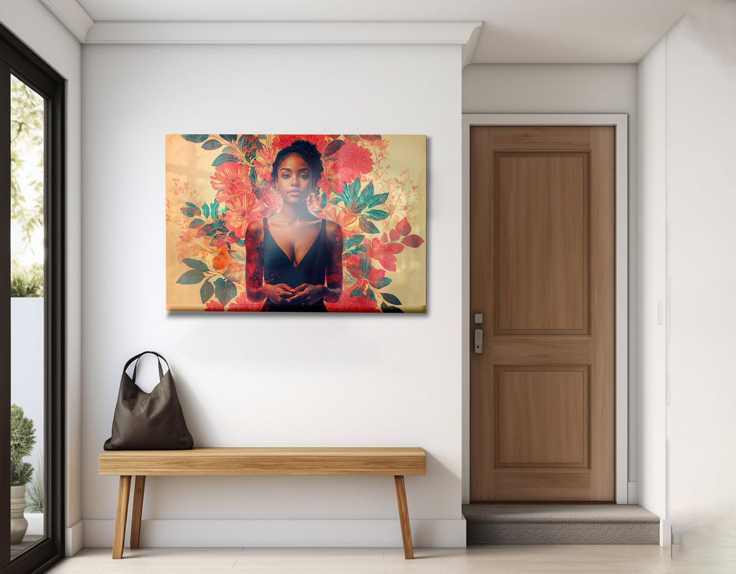Black Woman Tropical Floral African American wall art view 23