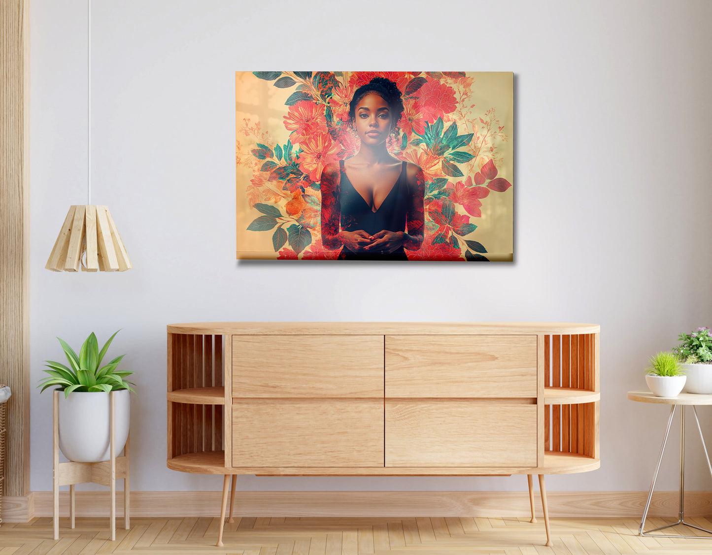 Black Woman Tropical Floral African American wall art view 20