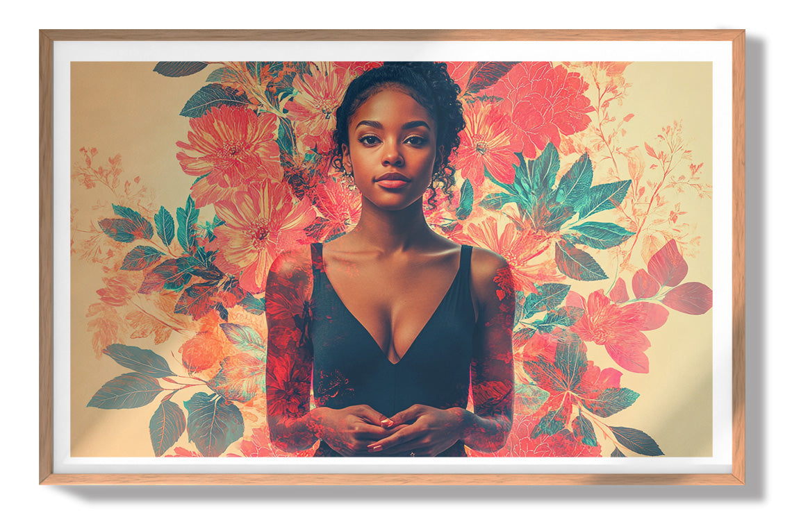 Black Woman Tropical Floral African American wall art view 79