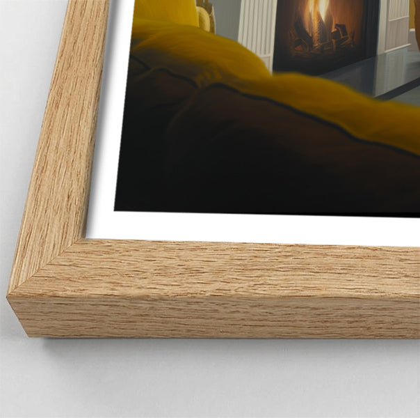 Black Woman Reading by Fireplace African American wall art view 76
