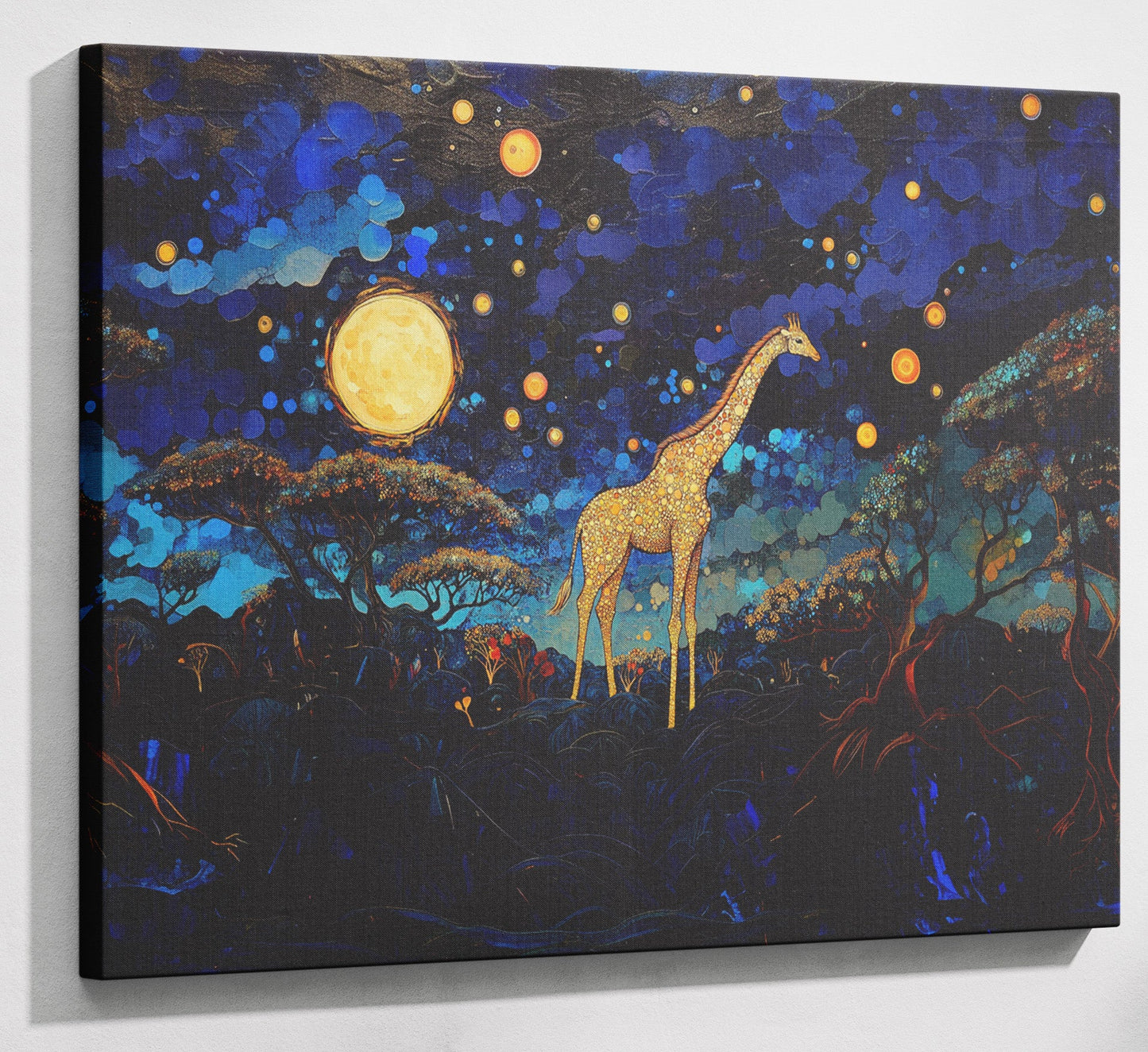 Golden Moon Giraffe African American canvas print canvas print with visible wall art format