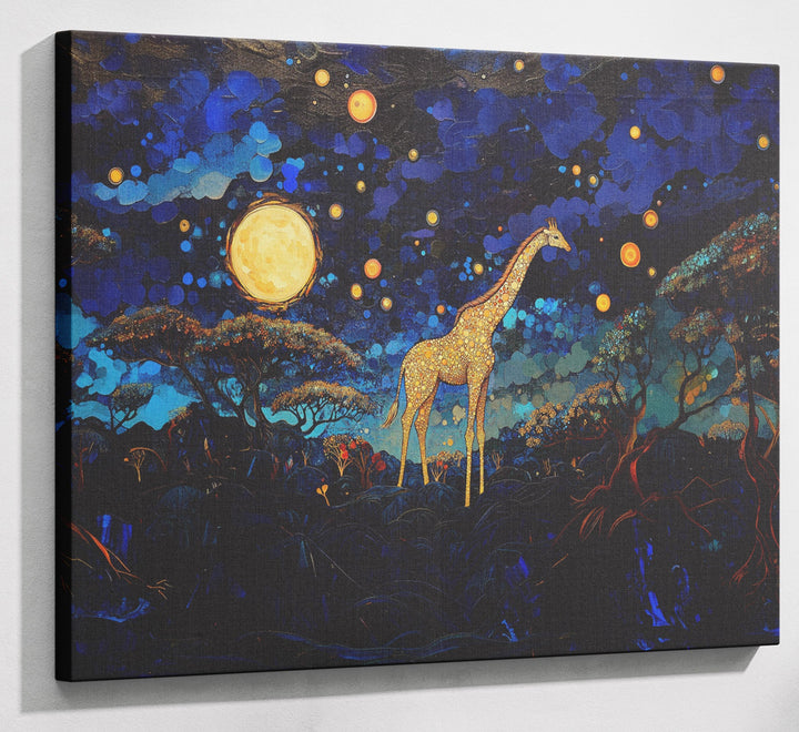 Golden Moon Giraffe African American canvas print canvas print with visible wall art format