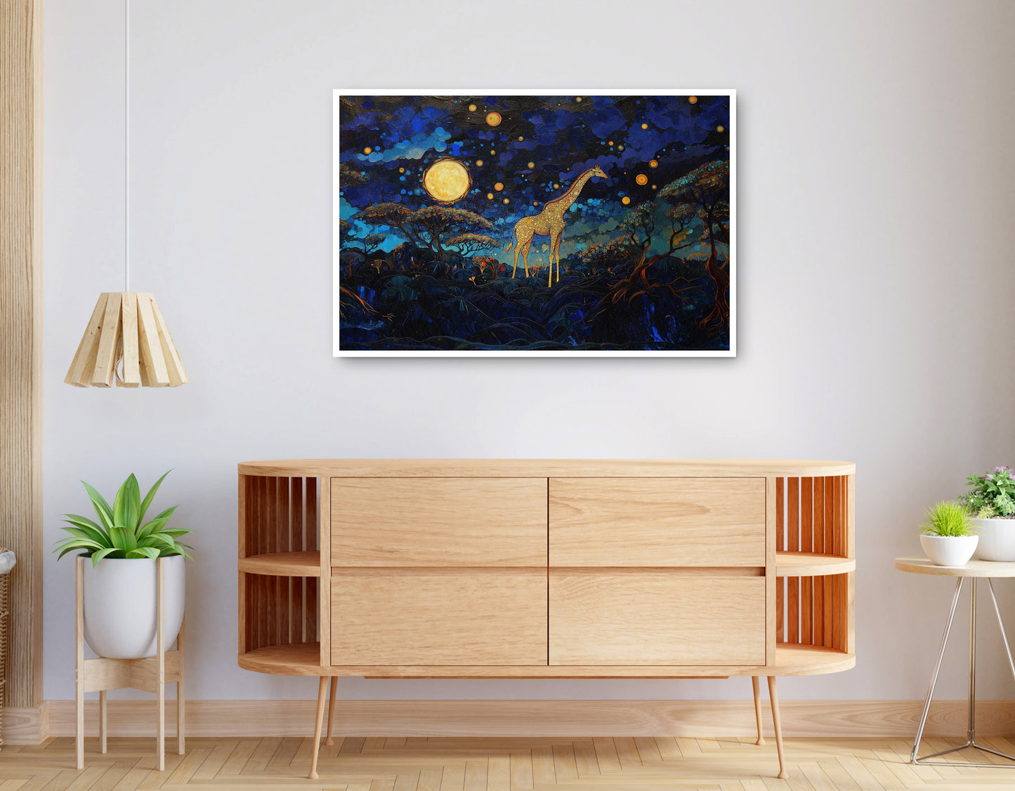 Alternate view of Golden Moon Giraffe African American canvas print