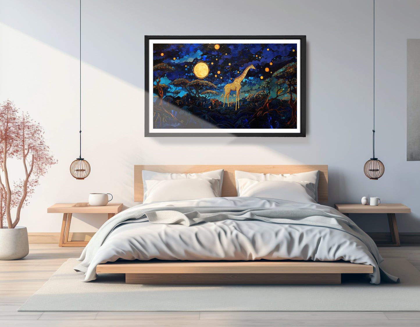 Golden Moon Giraffe African American canvas print view 69