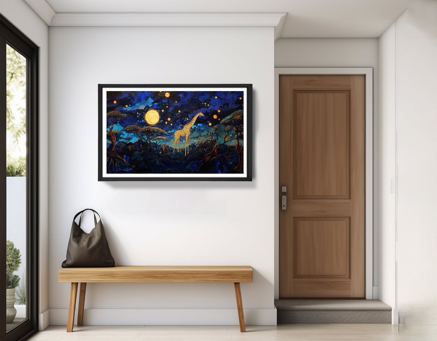 Golden Moon Giraffe African American canvas print view 71