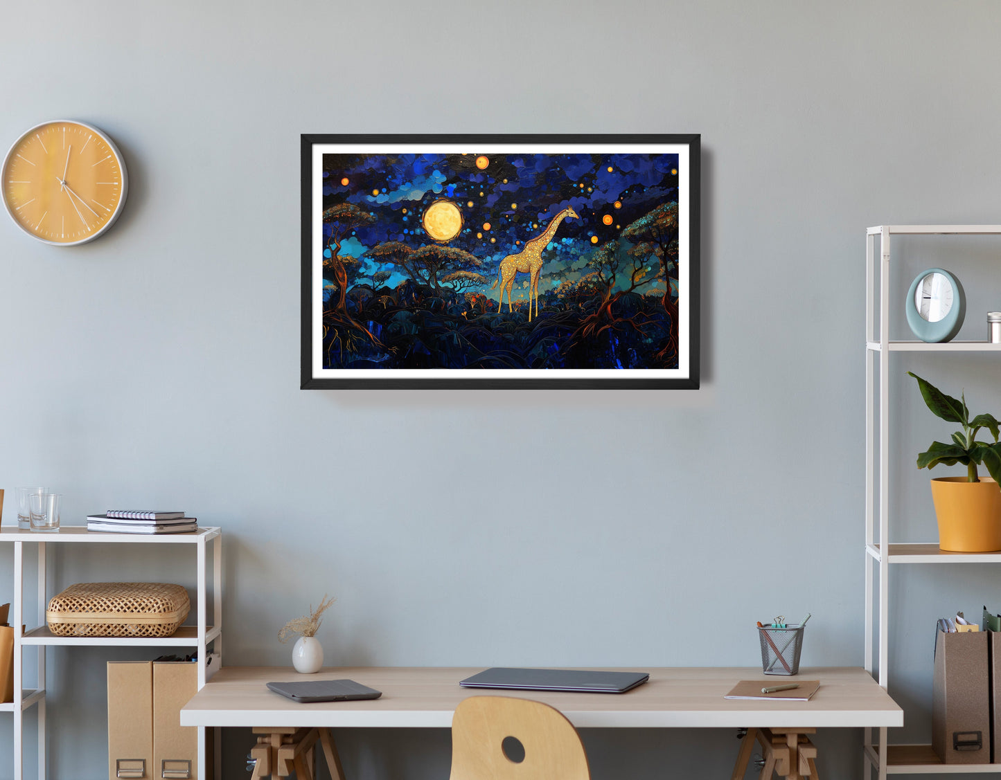 Golden Moon Giraffe African American canvas print view 72