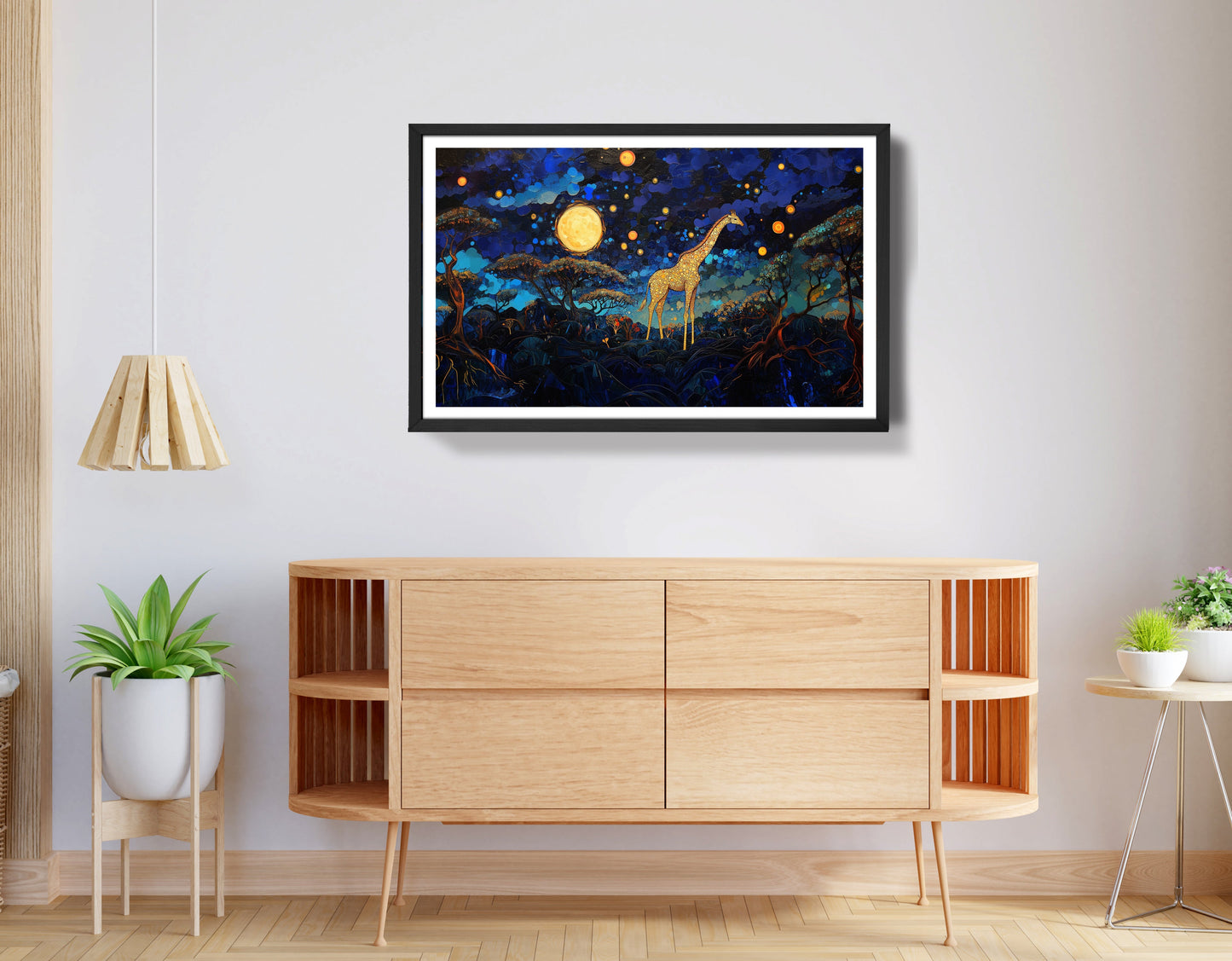 Golden Moon Giraffe African American canvas print view 68