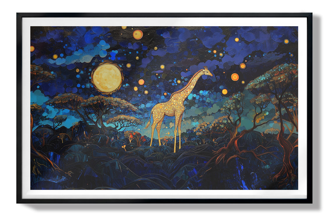 Golden Moon Giraffe African American canvas print view 67