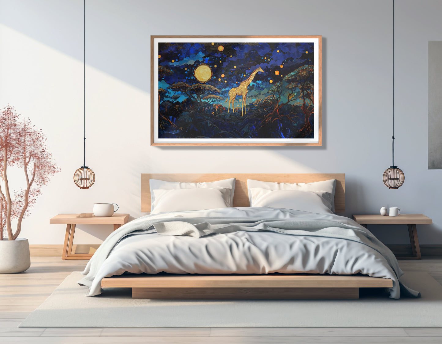 Golden Moon Giraffe African American canvas print view 81