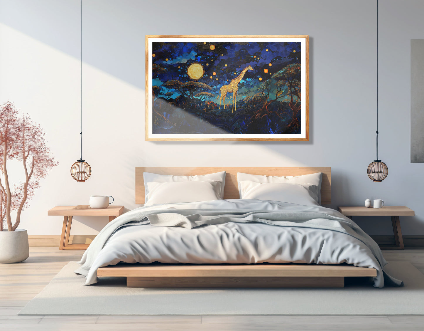 Golden Moon Giraffe African American canvas print view 75